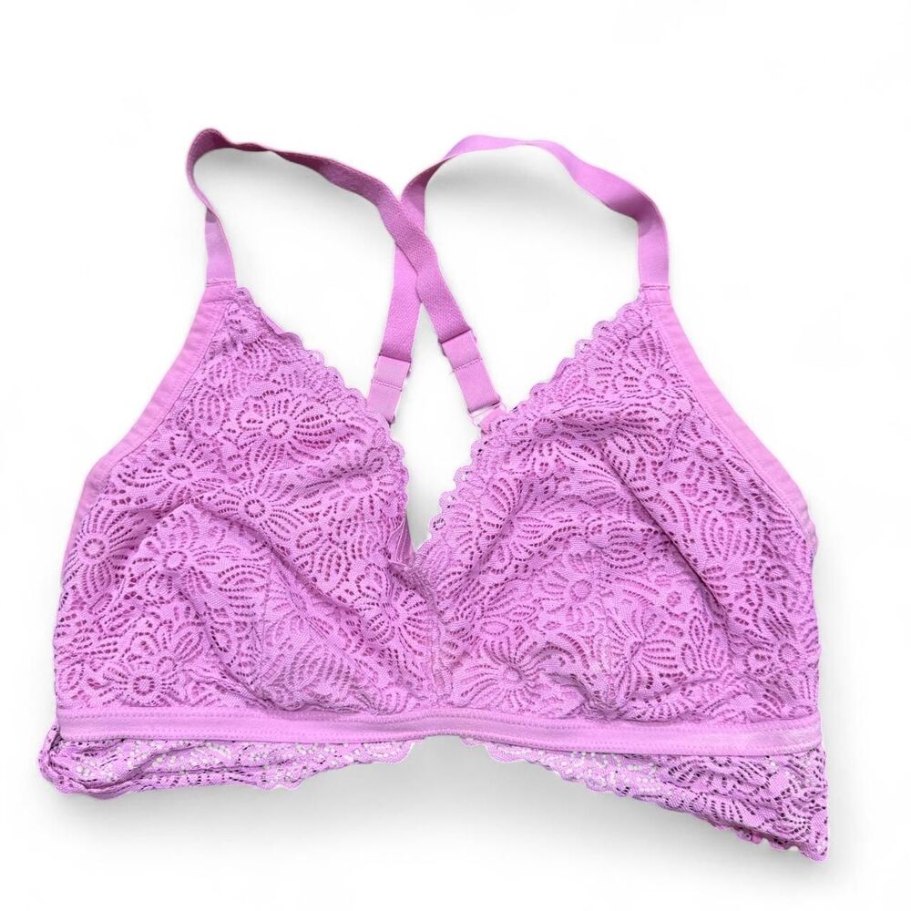 Auden pink lace wireless bra size XL